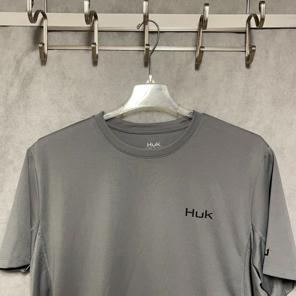 Huk Shirt Men XL Gray S/S Performance Fishing Active Icon X Long Sleeve Outdoor
